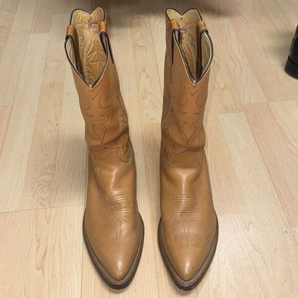 NWOB JUSTIN Western TAN Cowboy Boots Size 10.5 main image 6